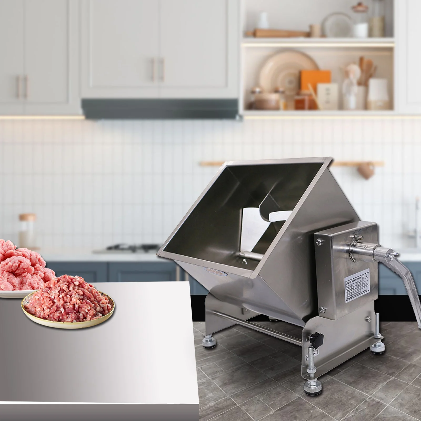 Hakka 22.5Liter / 45 lb Capacity Tilt Tank Manual Meat Mixers ,Sausage Mixer Machine