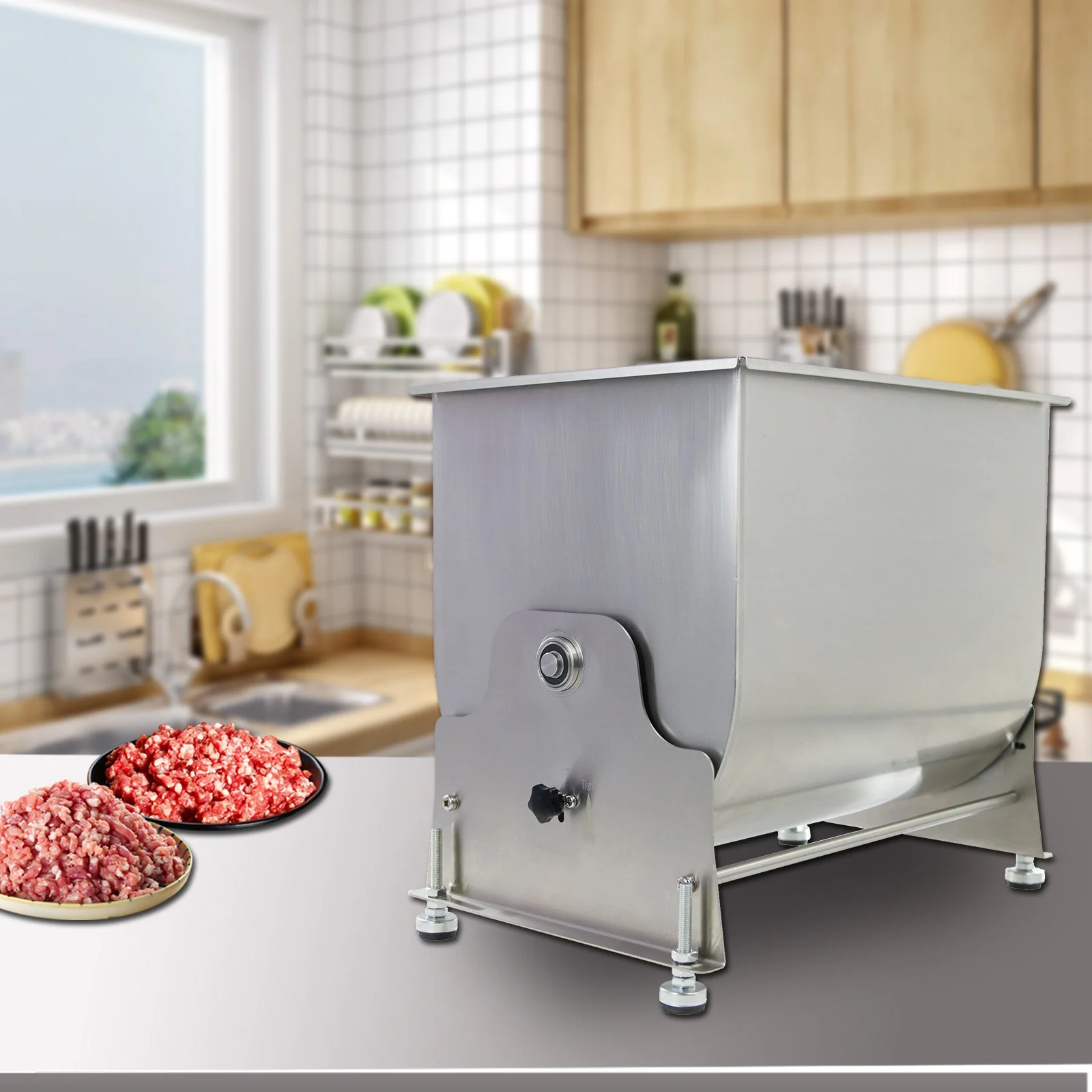 Hakka 110Pound/60Liter Capacity Tilt Tank Manual Meat Mixers