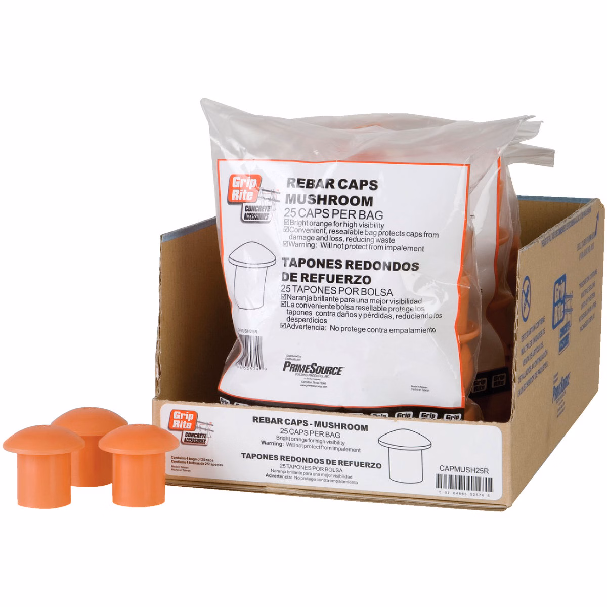 Grip-Rite Orange Rebar Cap (25-Pack)