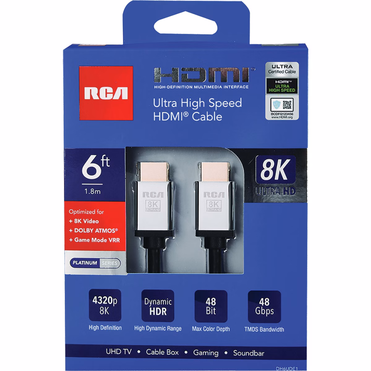 RCA 6 Ft. Black 8K Ultra High Speed HDMI Cable