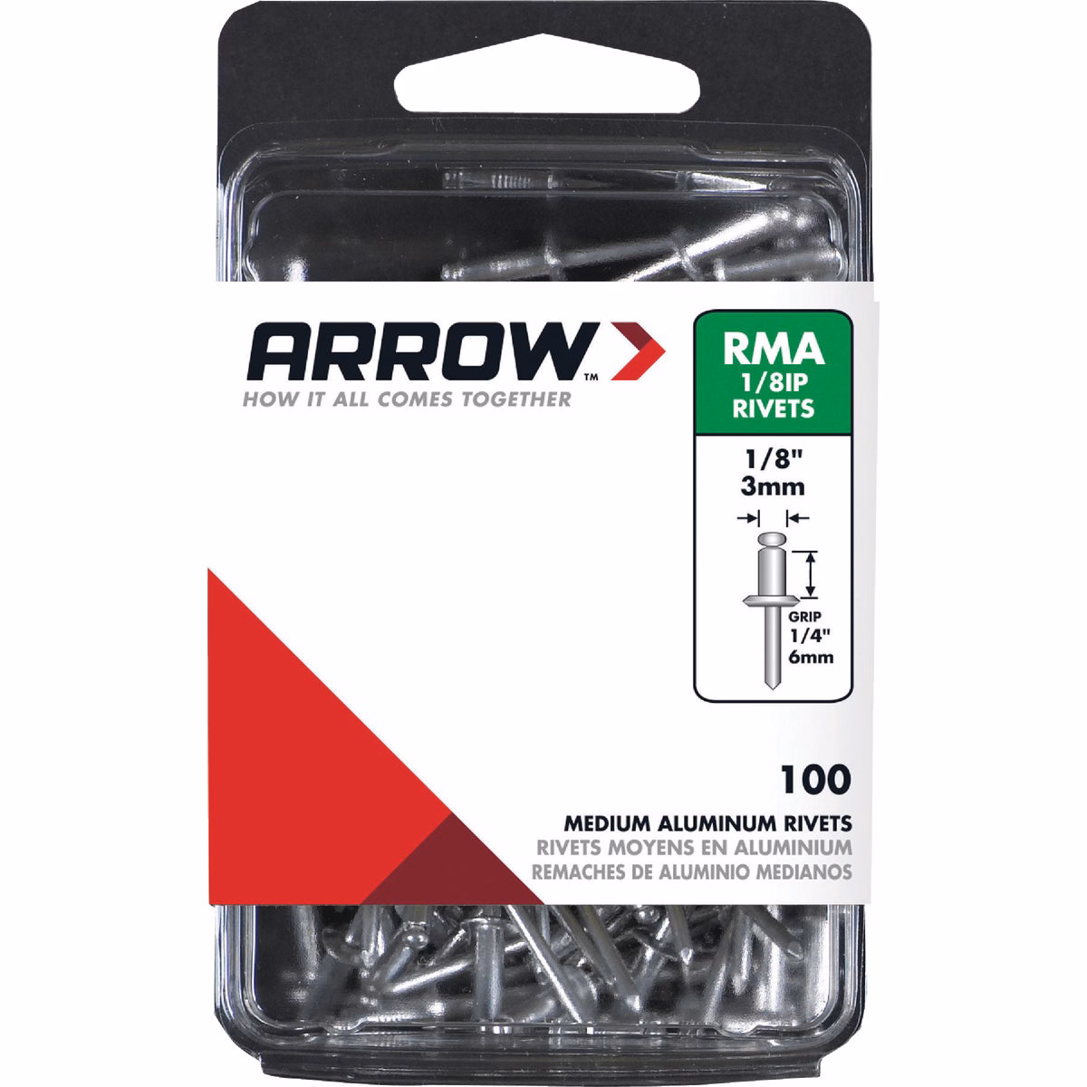 Arrow 1/8 In. x 1/4 In. Aluminum Rivet (100-Count)