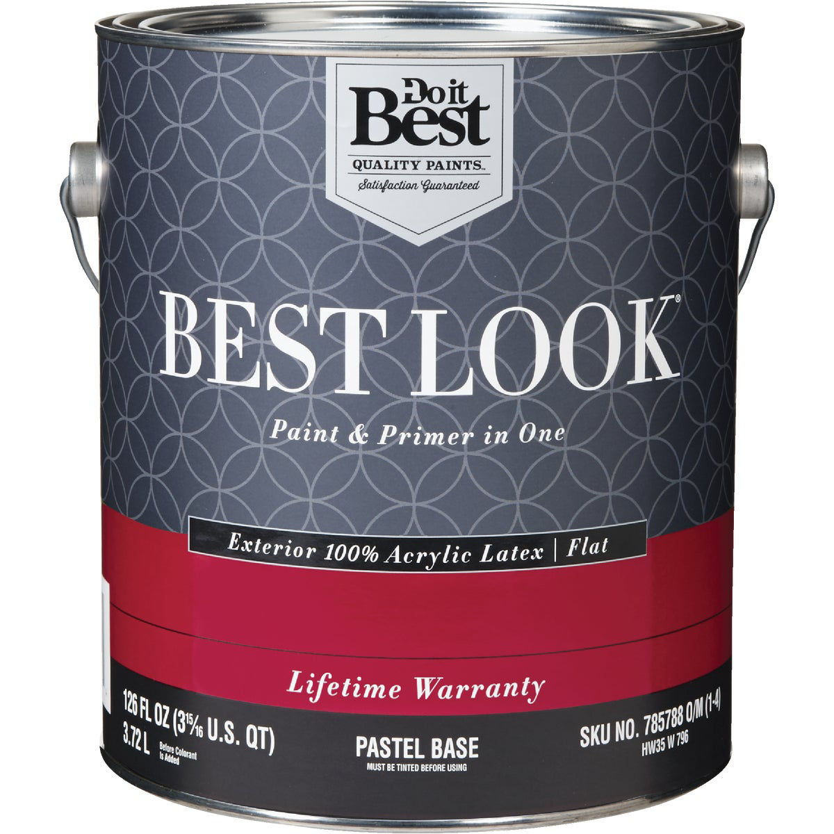 Best Look 100% Acrylic Latex Premium Paint & Primer In One Flat Exterior House Paint, Pastel Base, 1 Gal.