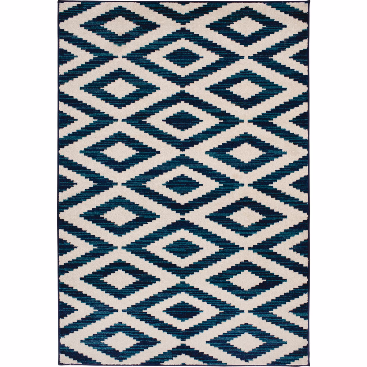 Backyard Bungalow Scalene 6 Ft. 7 In. x 9 Ft. 6 In. Blue Diamond Plush Outdoor Rug