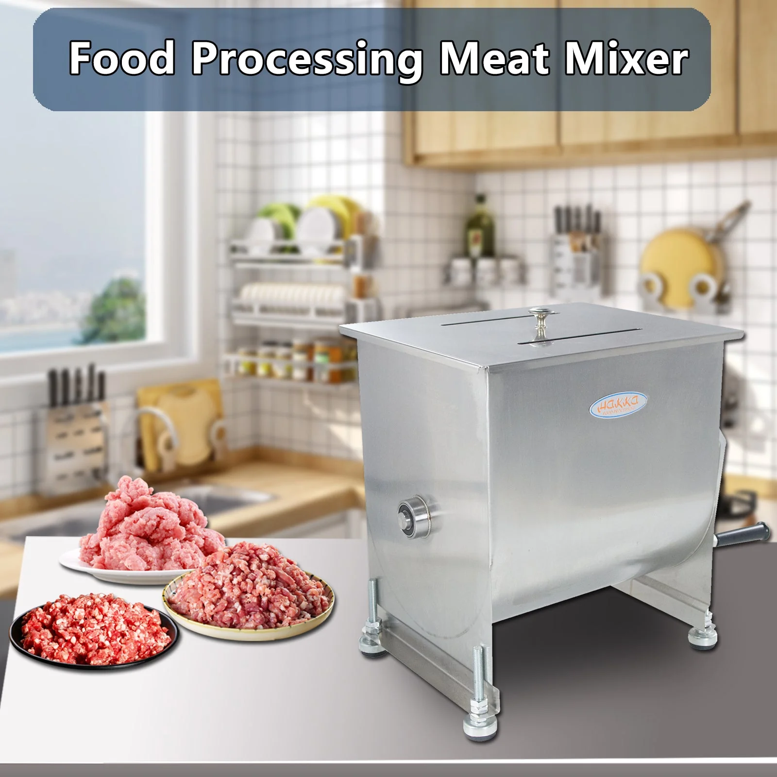 Hakka 30lbs 15L Meat Mixer Stainless Steel Hopper Food Mixer Machine