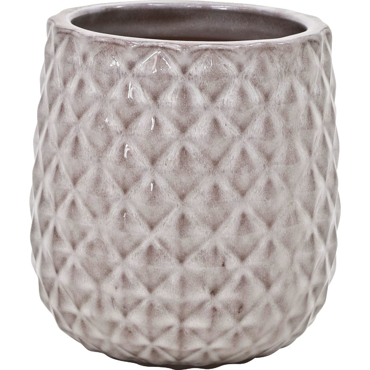 Deroma Rosemount 6.7 In. Dia. White Ceramic High Gloss Planter