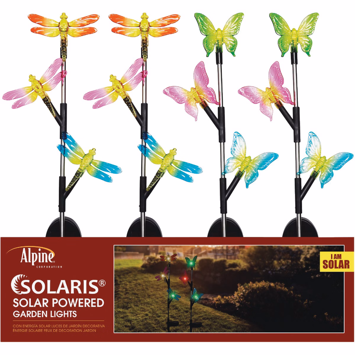 Alpine Plastic Triple Insect 32 In. H. Solar LED Stake Light