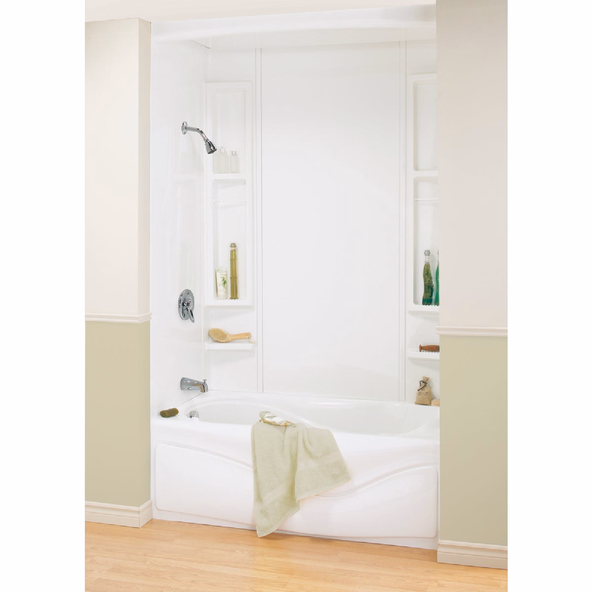 Maax Finesse 61 In. L x 33-1/2 In. W x 80 In. H 5-Piece Glue Up Tub Wall Surround in White