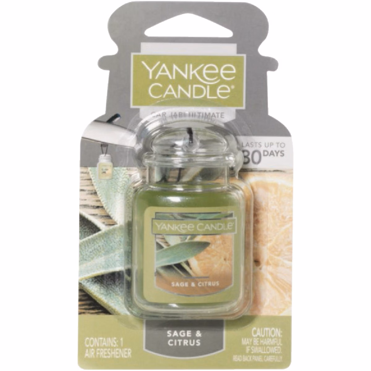 Yankee Candle Car Jar Ultimate Car Air Freshener, Sage & Citrus