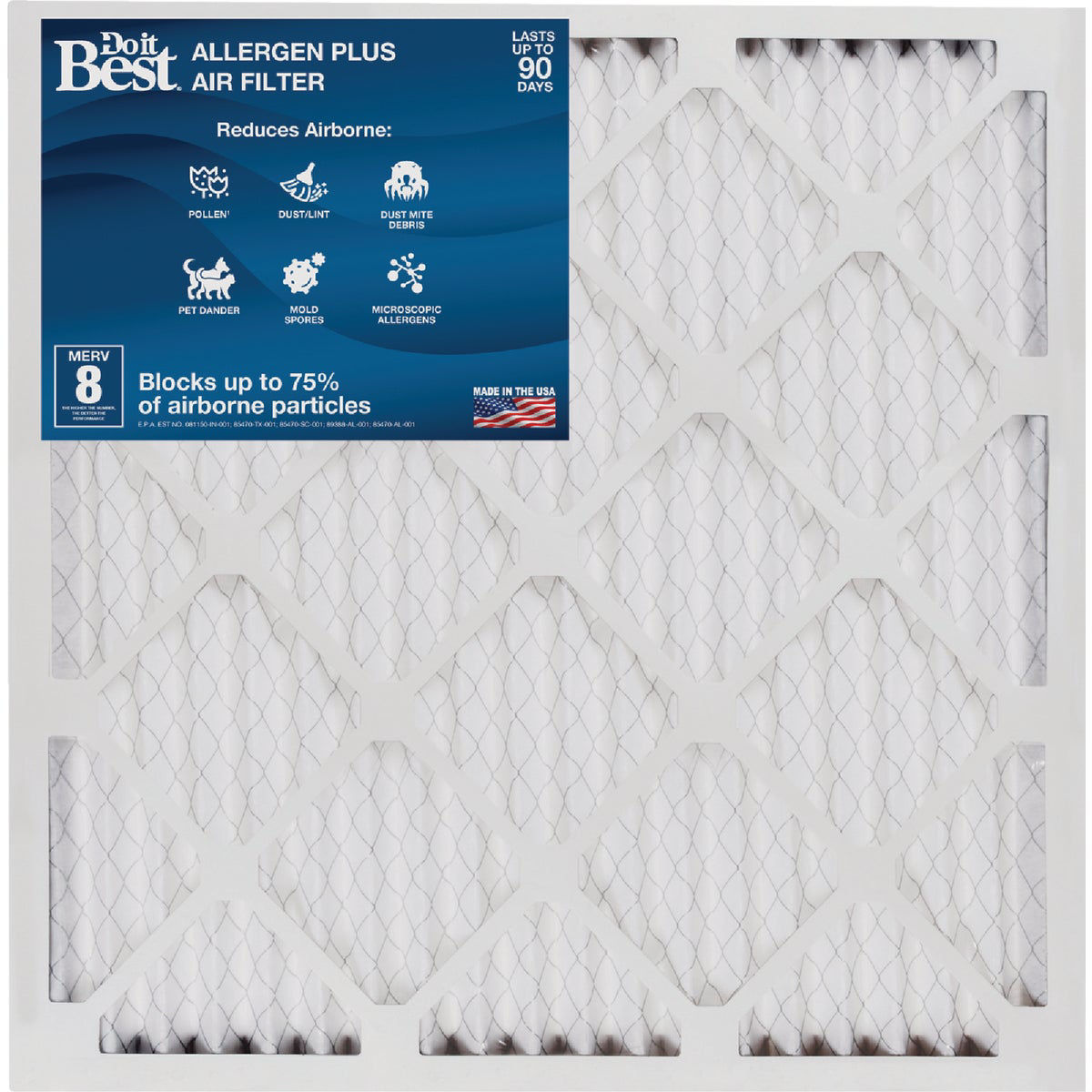 Do it Best 16 In. x 24 In. x 1 In. MERV 8 Furnace Filter