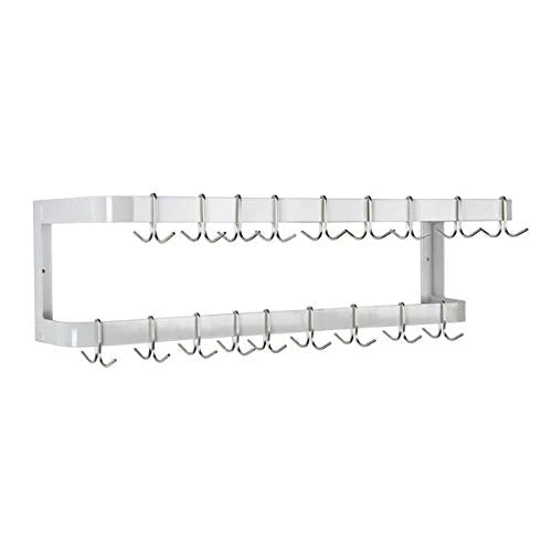 Hakka Brothers 72 in. Wall Mounted Commercial Stainless Steel Double Line Pot Rack