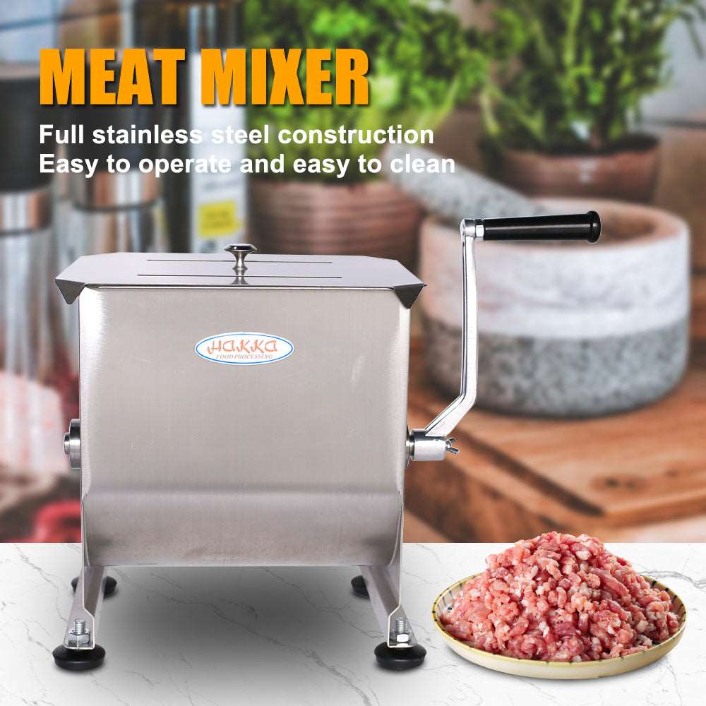 Hakka 20Liter capacity Tank Stainless Steel Manual Meat Mixer (Mixing Maximum 30-Pound for Meat)