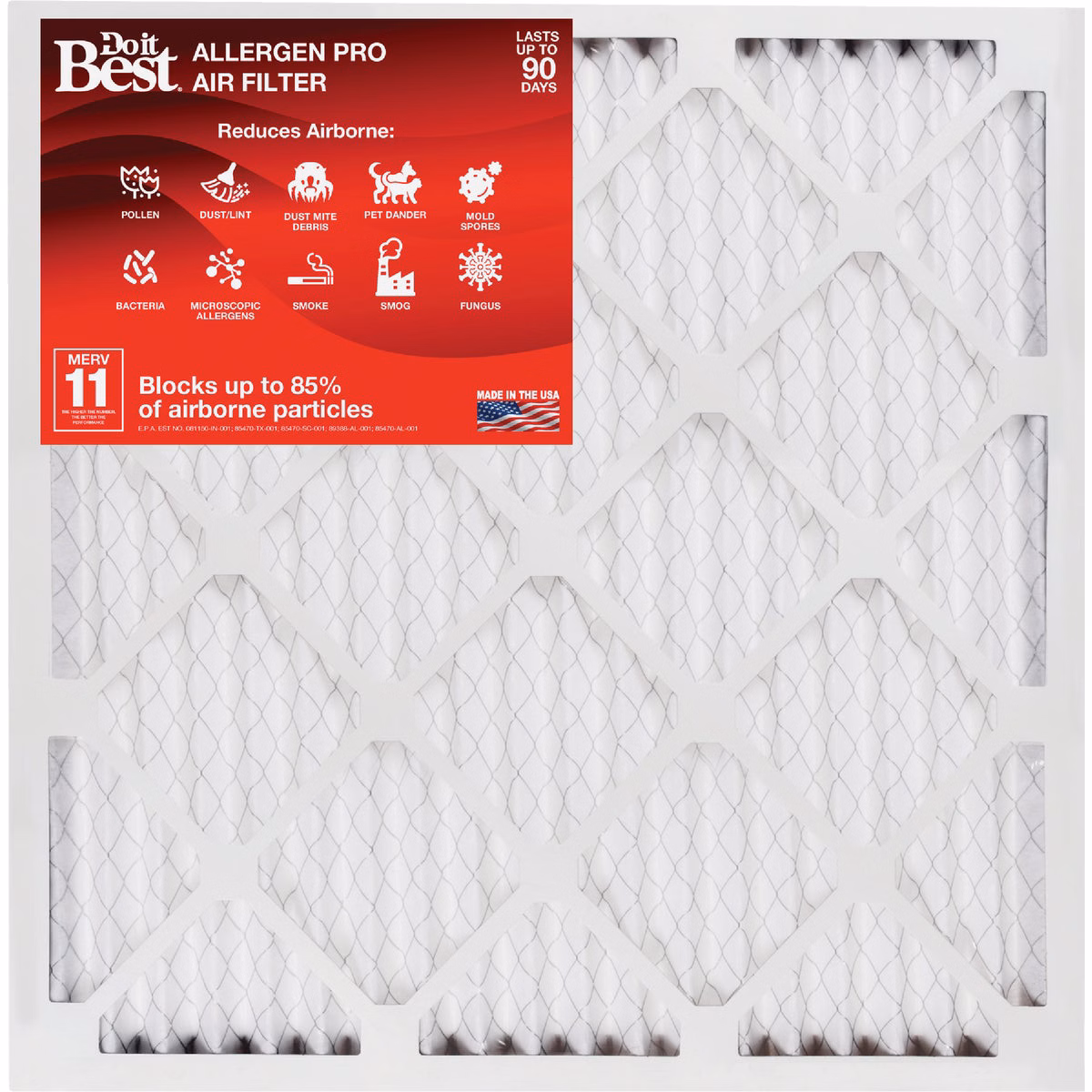 Do it Best 18 In. x 24 In. x 1 In. MERV 11 Furnace Filter