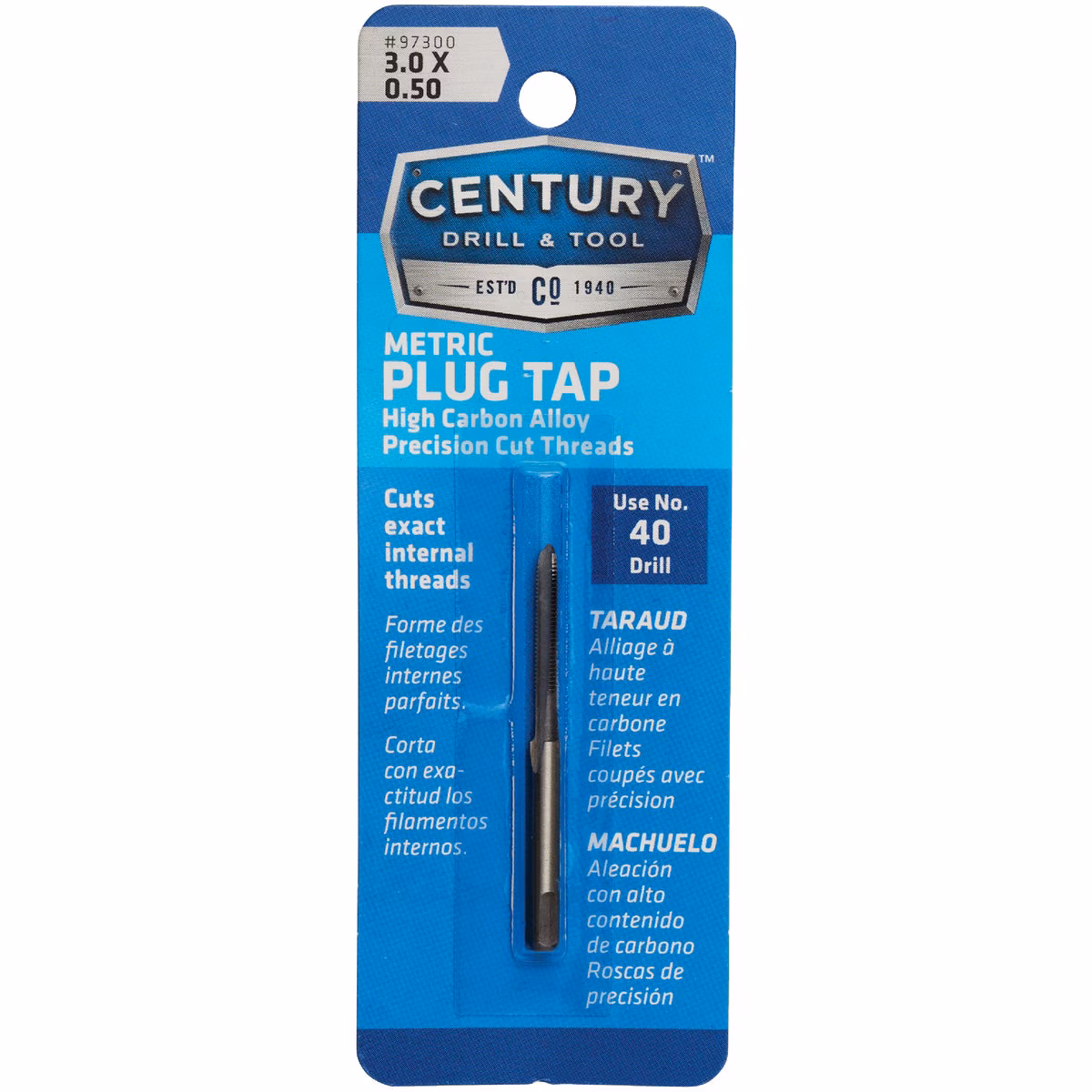 Century Drill & Tool 3.0×0.50 Carbon Steel Metric Tap
