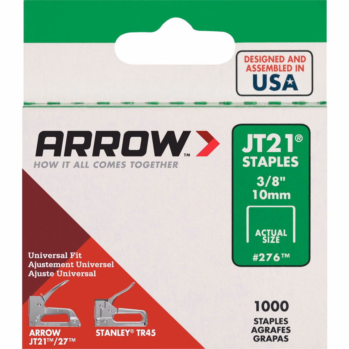 Arrow JT21 Light Duty Staple, 3/8 In. (1000-Pack)