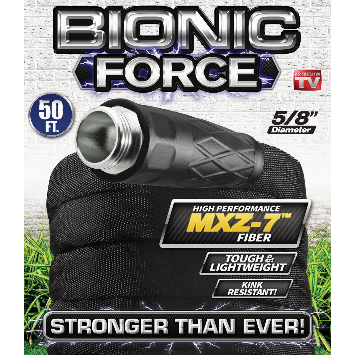 Bionic Flex Max 5/8 In. Dia. X 50 Ft. L. Garden Hose with Brass Fittings