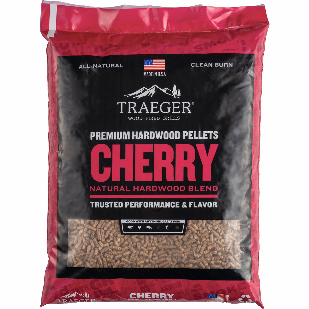 Traeger 20 Lb. Cherry All-Natural Wood Grilling Pellets