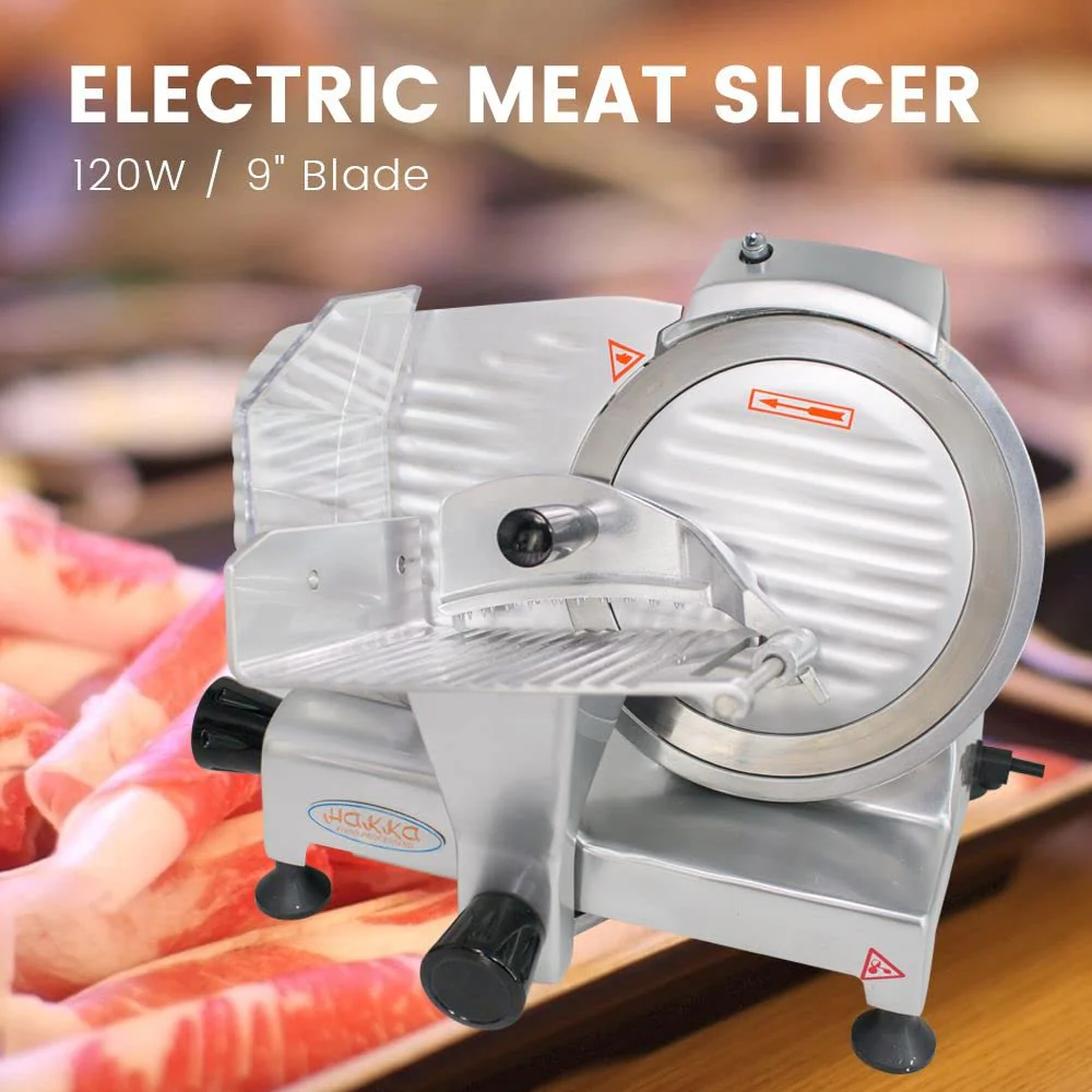 Hakka Electric 9″ Blade Meat Slicer Commercial 120W Deli Kitchen Food Cutter
