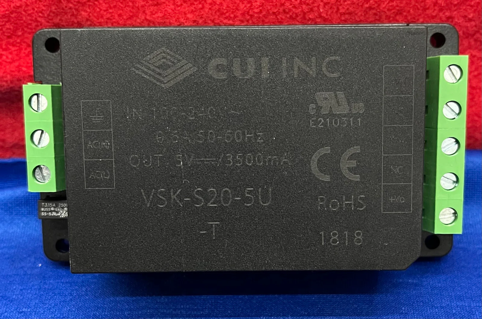 CUI  VSK-S20-5U-T AC/DC CONVERTER POWER MODULE – IN 100-240V – OUT 5V/3500mA