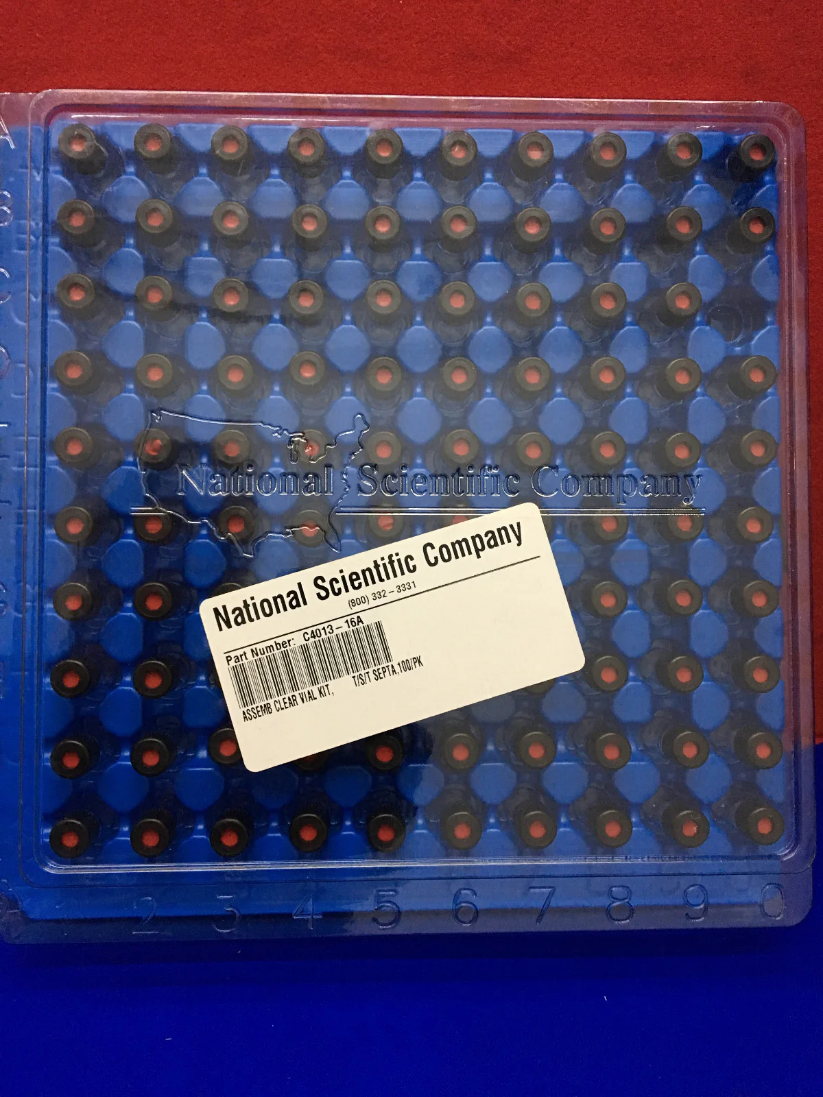 NATIONAL SCIENTIFIC C4013-16A ‘1 PACK OF 100 VIALS’ ASSEMB CLEAR VIAL KIT