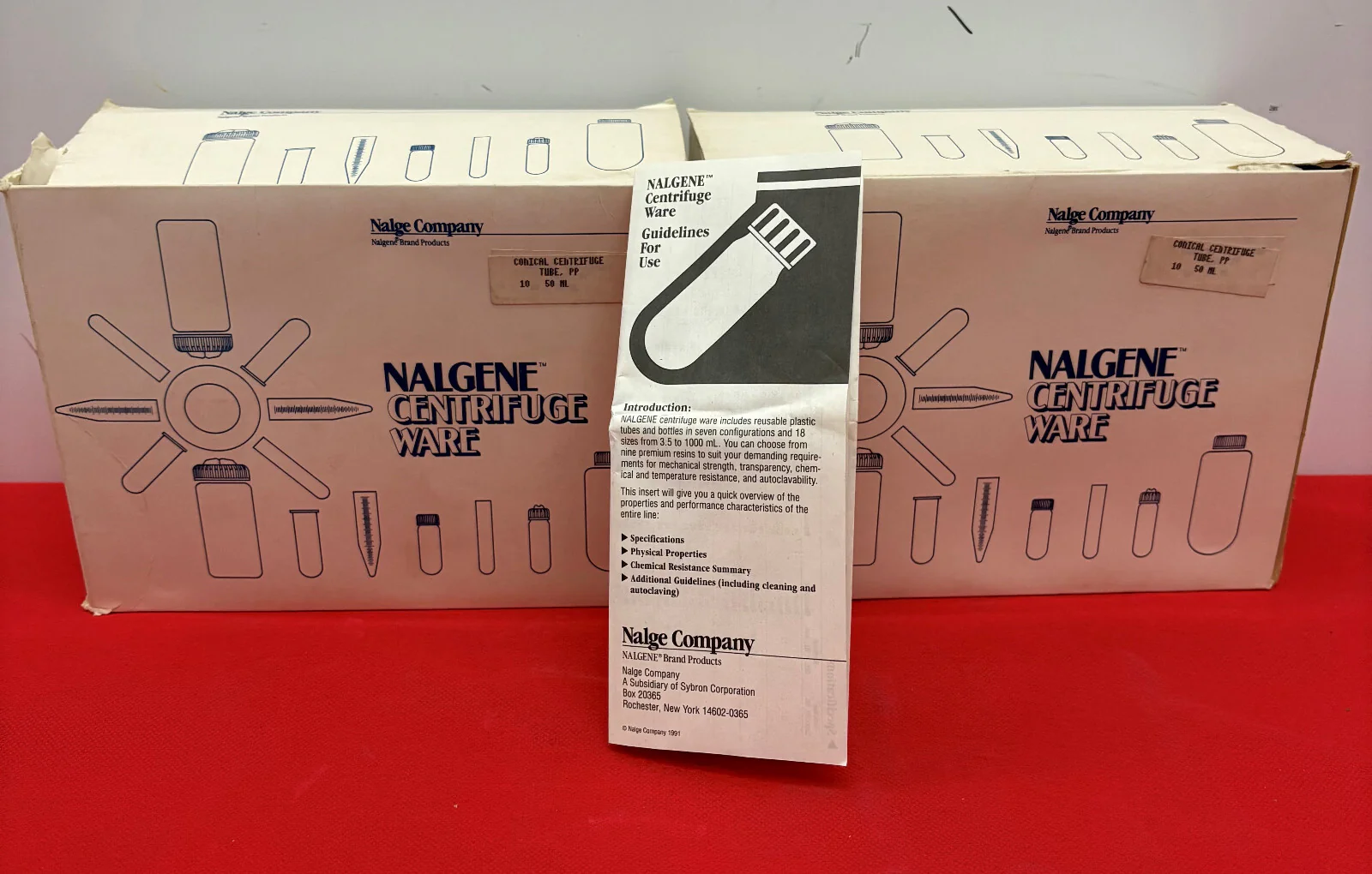 NALGENE 3103-0050 BOX OF 10 CONICAL CENTRIFUGE TUBE PP 50ML – 1 LOT QTY 2 BOXES