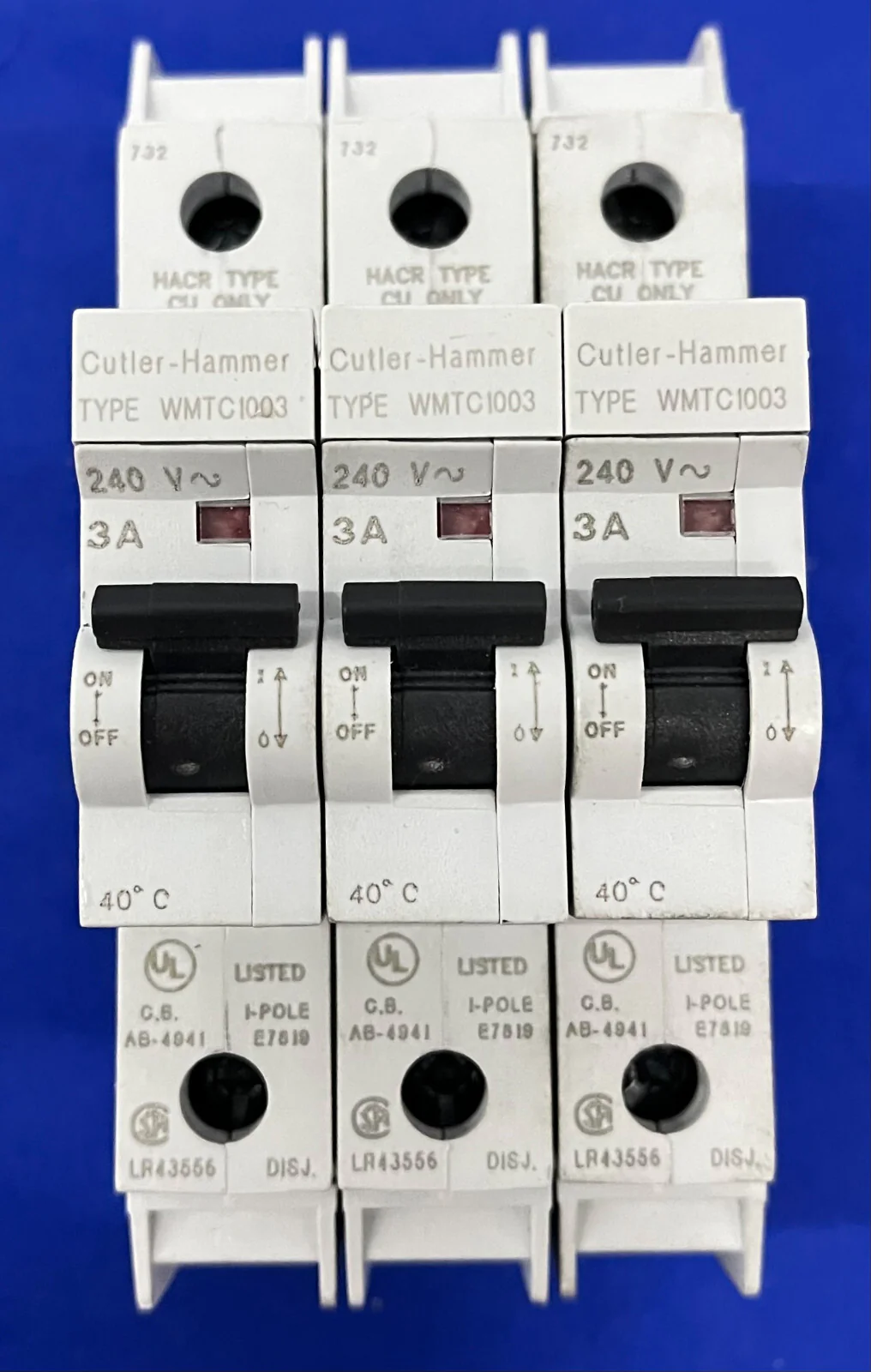 CUTLER-HAMMER WMTC1003 CIRCUIT BREAKER 3 AMP – 1 LOT QTY 3