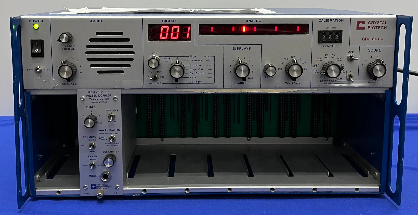 CRYSTAL BIOTECH CBI-8000 SYSTEM MISSING SEVERAL MODULES / INSERTS – PARTS/REPAIR