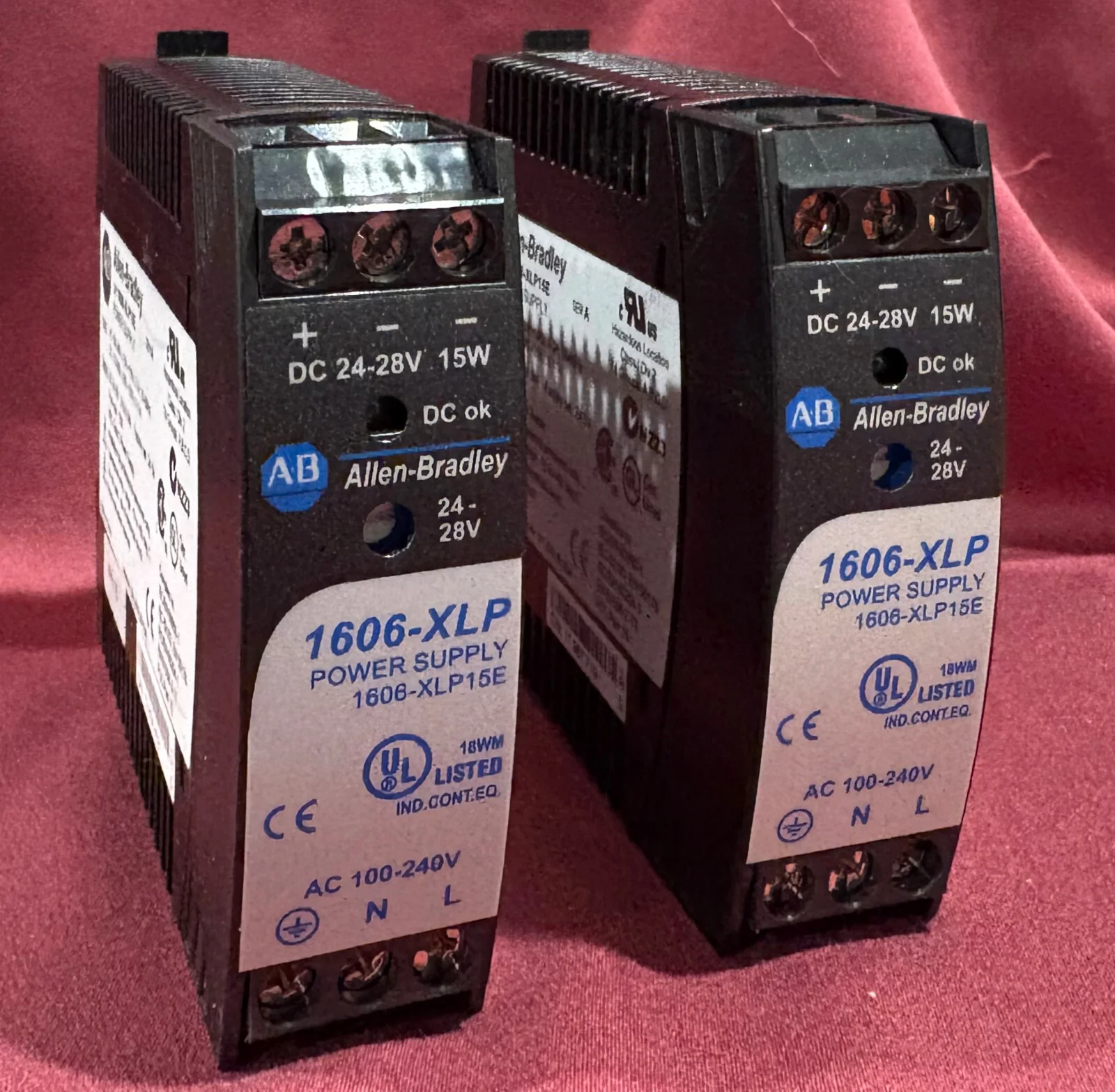 AB ALLEN BRADLEY 1606-XLP / 1606-XLP15E SER A COMPACT POWER SUPPLY – 1 LOT QTY 2