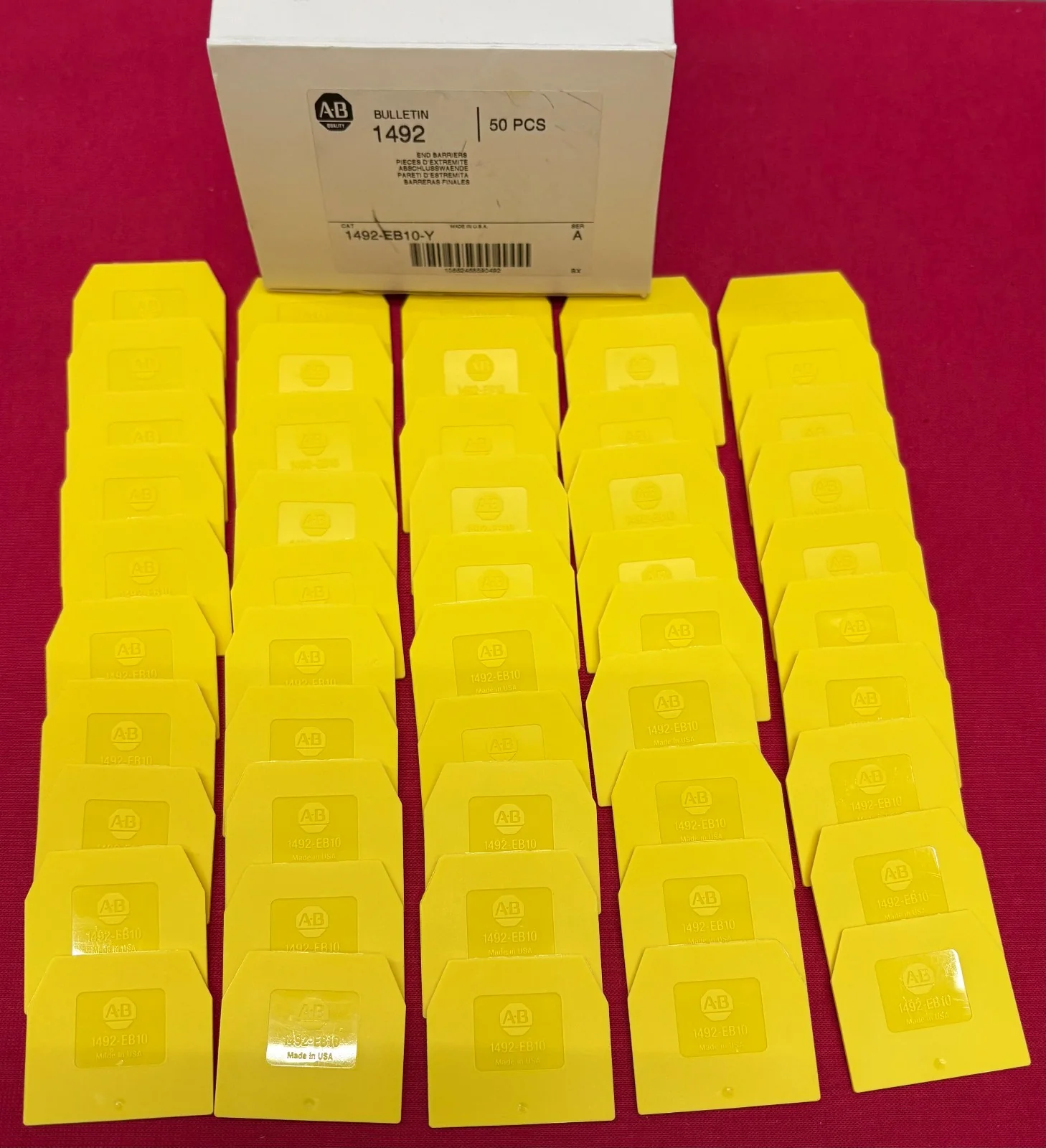 Allen Bradley / AB TERMINAL END BARRIER 1492-EB10-Y SER. A – 1 BOX QTY 50