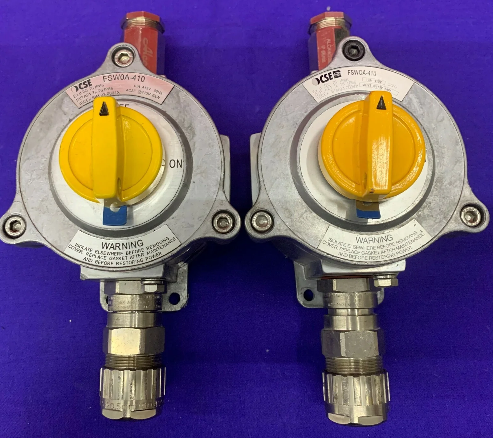 QTY 2 – SE / Sylvania FSW Hazardous Enclosure Switch FSWOA-410  EX D IIC T6 IP66
