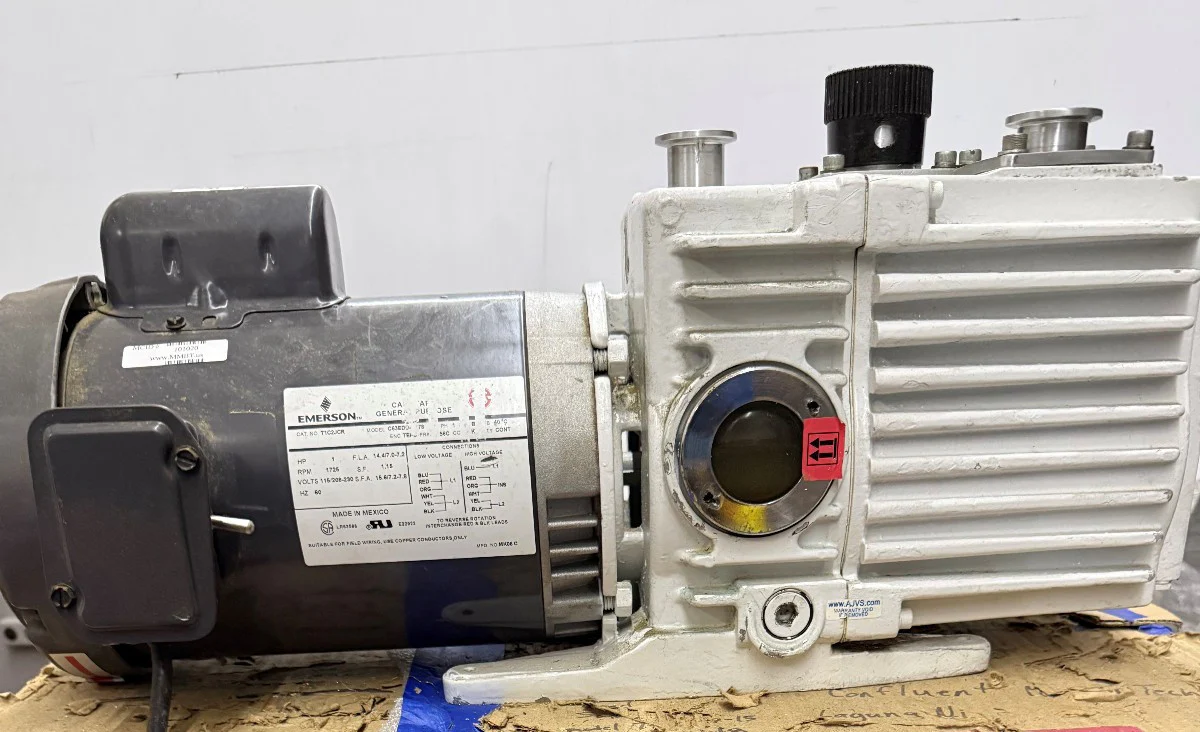 EMERSON T1C2JCR VACUUM PUMP D8AC HE-200 1 HP 1725 RPM VACUUM PUMP PARTS/REPAIR