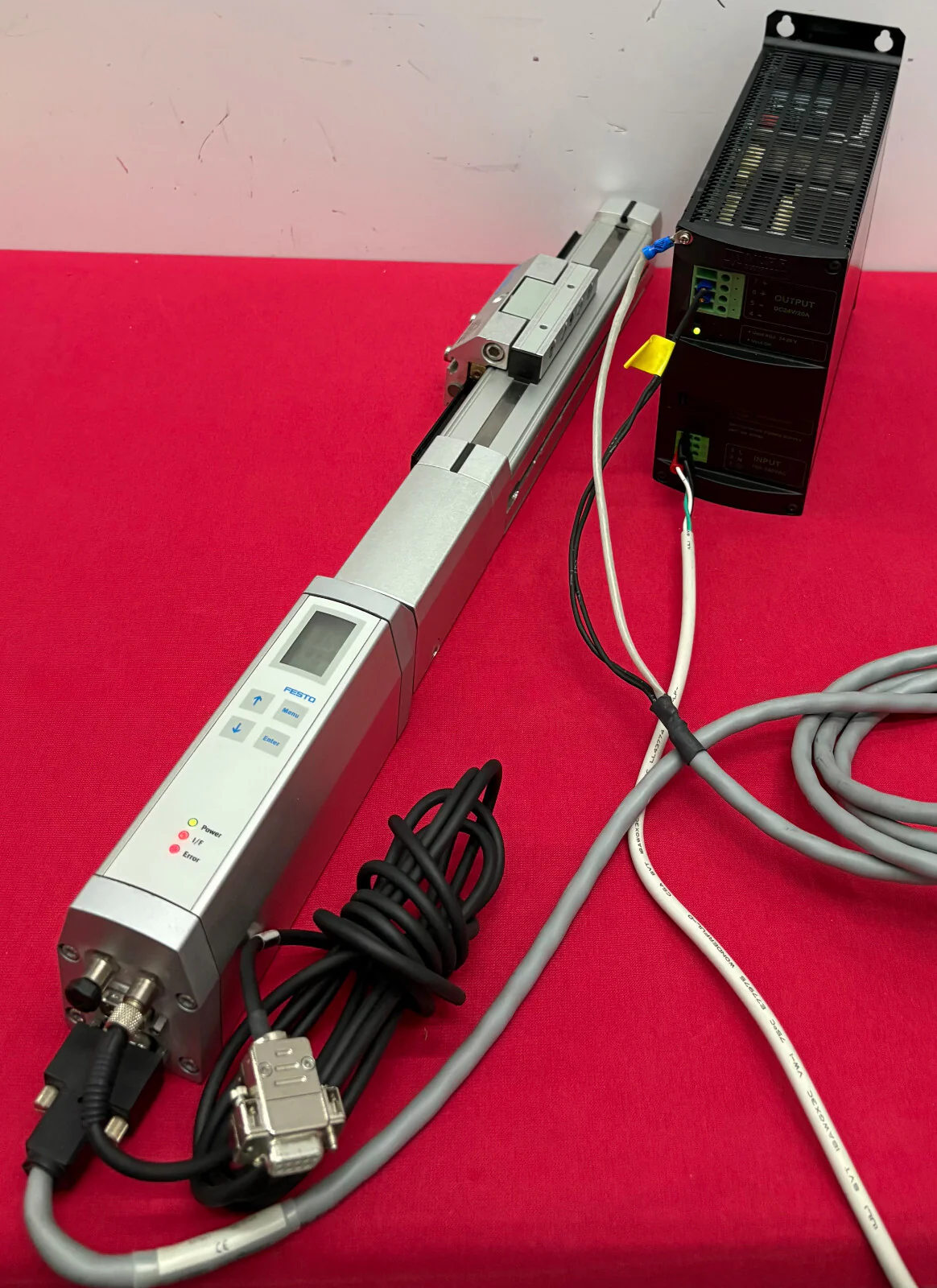 FESTO LINEAR ACTUATOR & FESTO MOTOR & MURR SWITCH MODE POWER SUPPLY PARTS/REPAIR