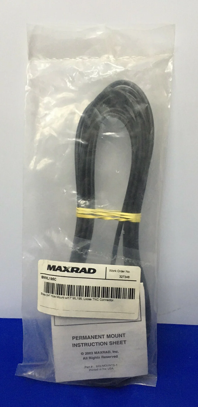 MAXRAD BMML195C BRASS 3/4″ HOLE MOUNT W/17′ ML195 ANTENNA MOUNT
