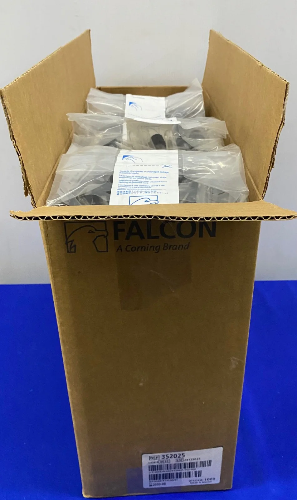 FALCON 352025 16mL POLYSTYRENE ROUND-BOTTOM TUBE 16X125mm – 1 CASE OF 1000 TUBES