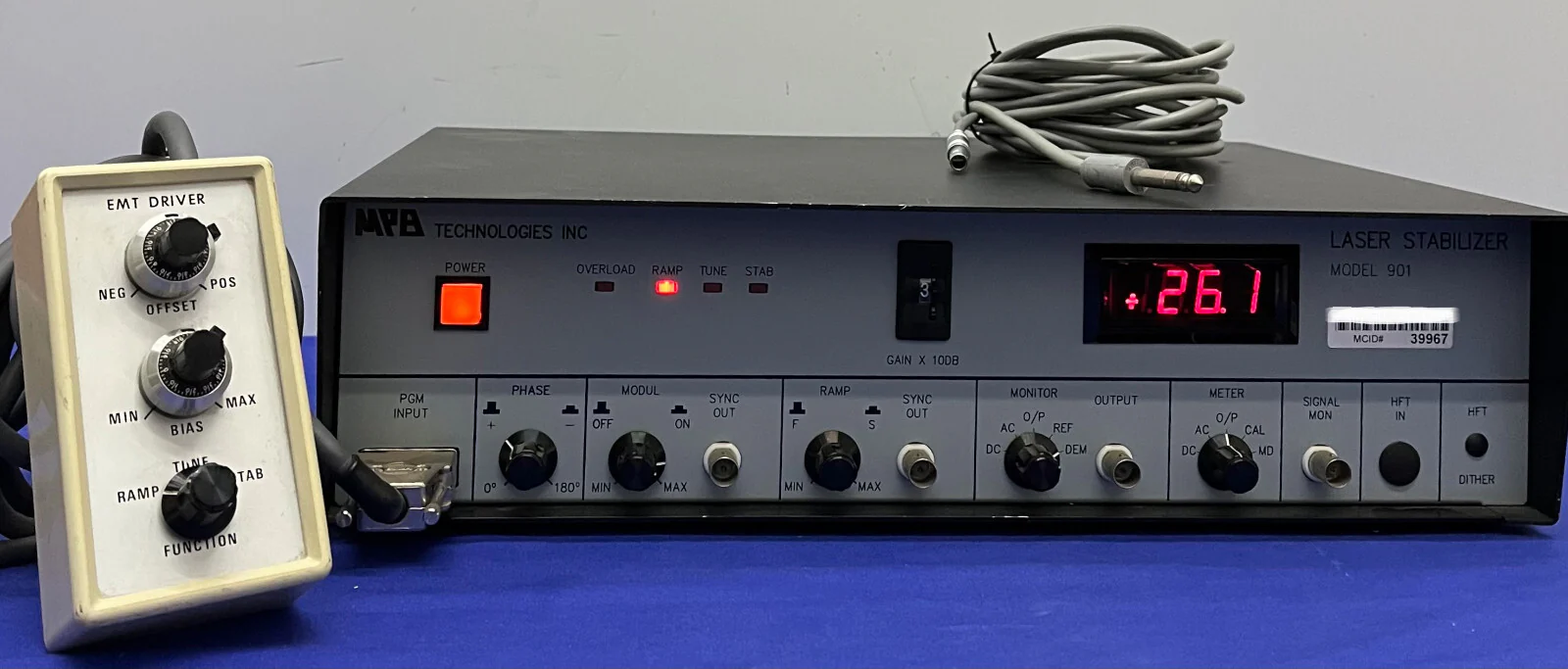 MPB TECHNOLOGIES 901 LASER STABILIZER W/ EMT DRIVER & CABLES