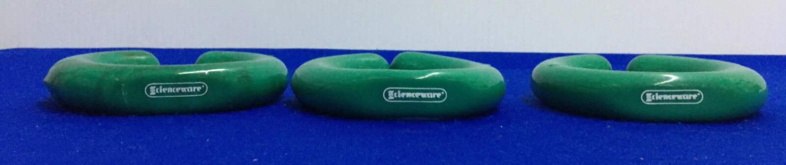 1 LOT QTY OF 3 – SCIENCEWARE GREEN COATED LEAD FLASK STABILIZER RING 2.0 LBS