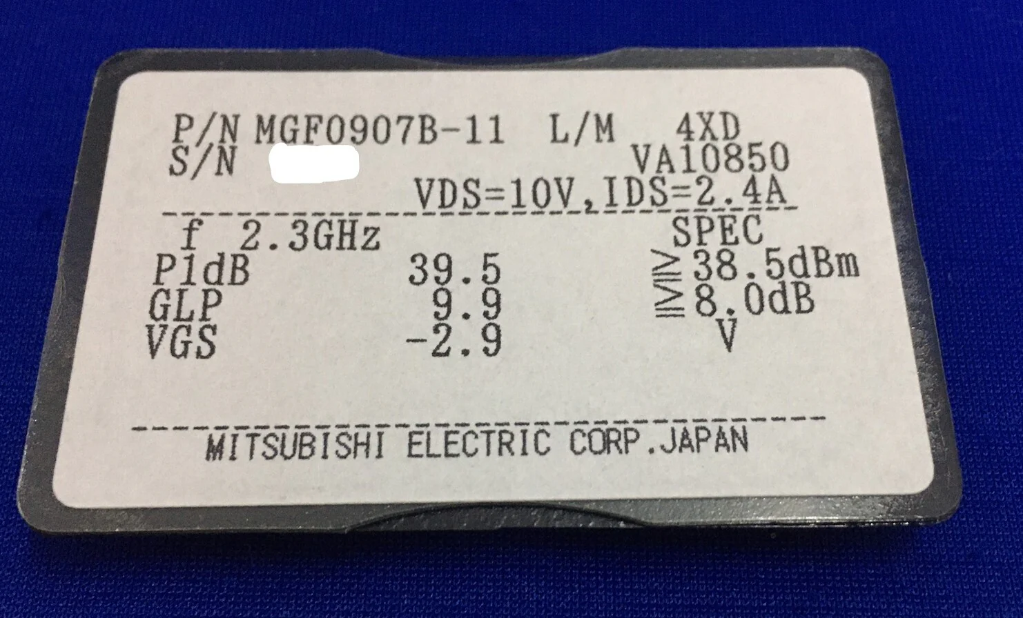 MITSUBISHI ELECTRIC MGF0907B-11 GaAs MICROWAVE FET FIELD EFFECT TRANSISTOR