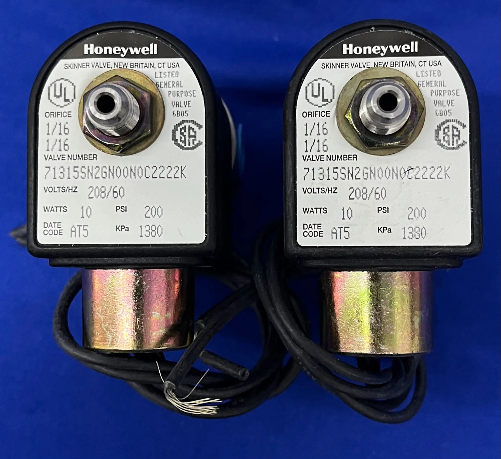 HONEYWELL SKINNER GENERAL PURPOSE VALVE 71315SN2GN00N0C2222K – 1 LOT QTY 2