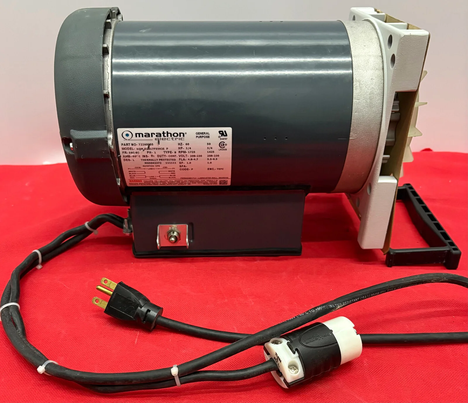 MARATHON ® ELECTRIC GENERAL PURPOSE MOTOR 72260005 KQM56B16F5592E – PARTS/REPAIR