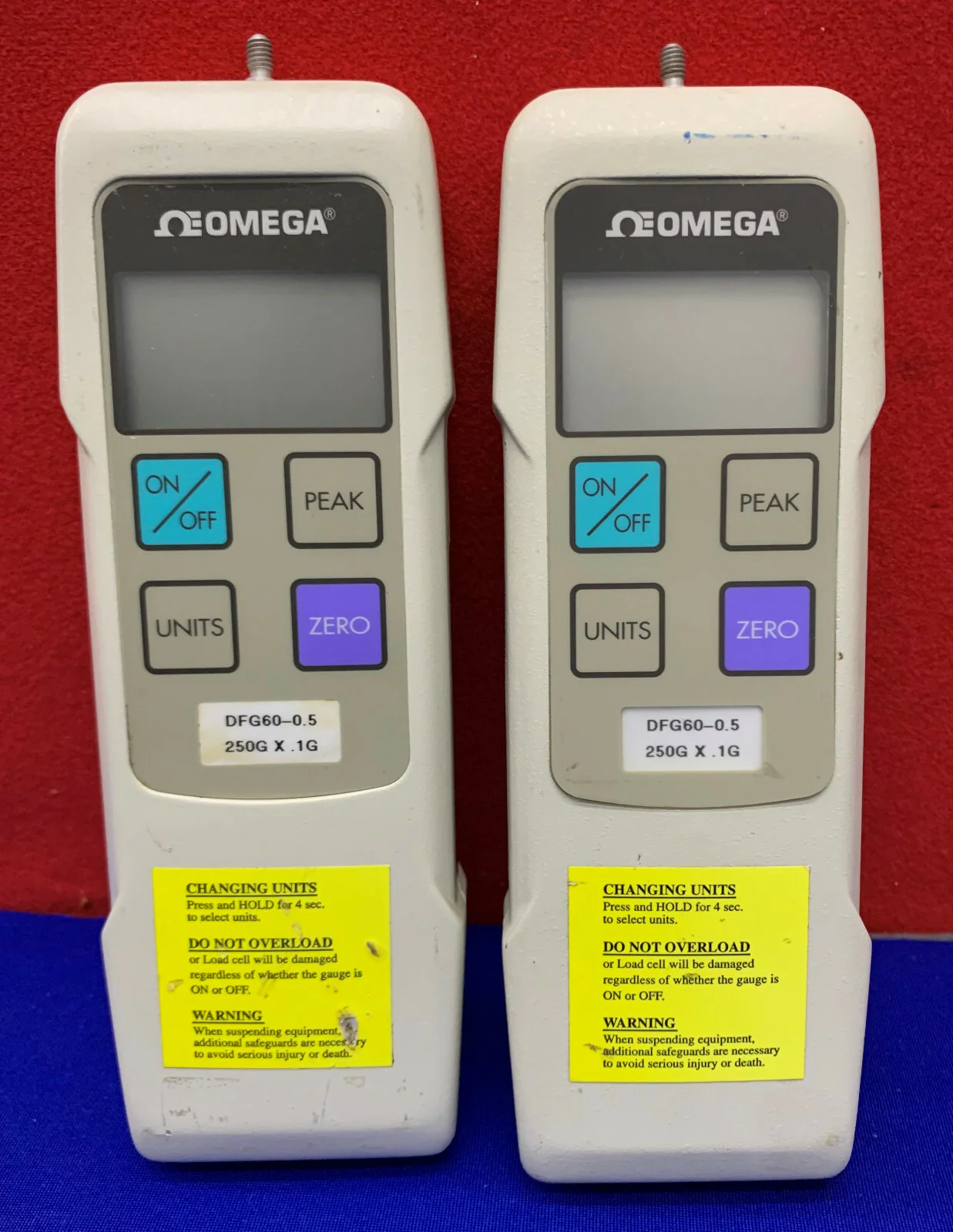 1 Lot Qty of 2 – FOR PARTS/REPAIR Omega Engineering DFG60-11 Digital Force Gauge