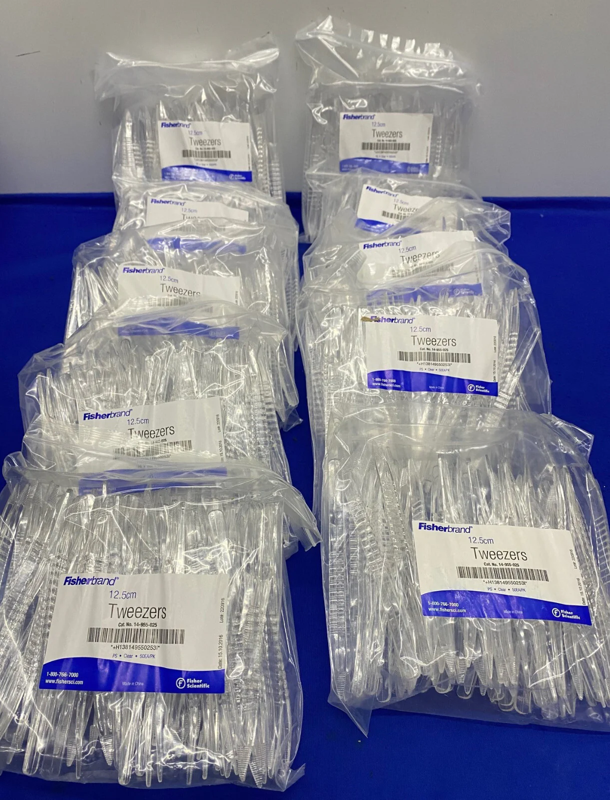 FISHER SCIENTIFIC/FISHERBRAND ® 12.5cm TWEEZERS, ‘1 BOX OF 10PK/EACH PK QTY 50’