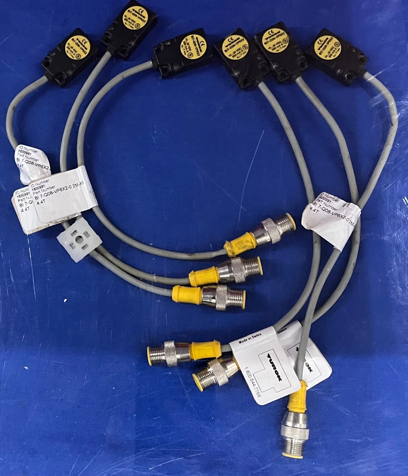 QTY 6 – TURCK Bi7-Q08-VP6X2-0.2M-RS-4.4T RECTANGULAR INDUCTIVE PROXIMITY SENSOR