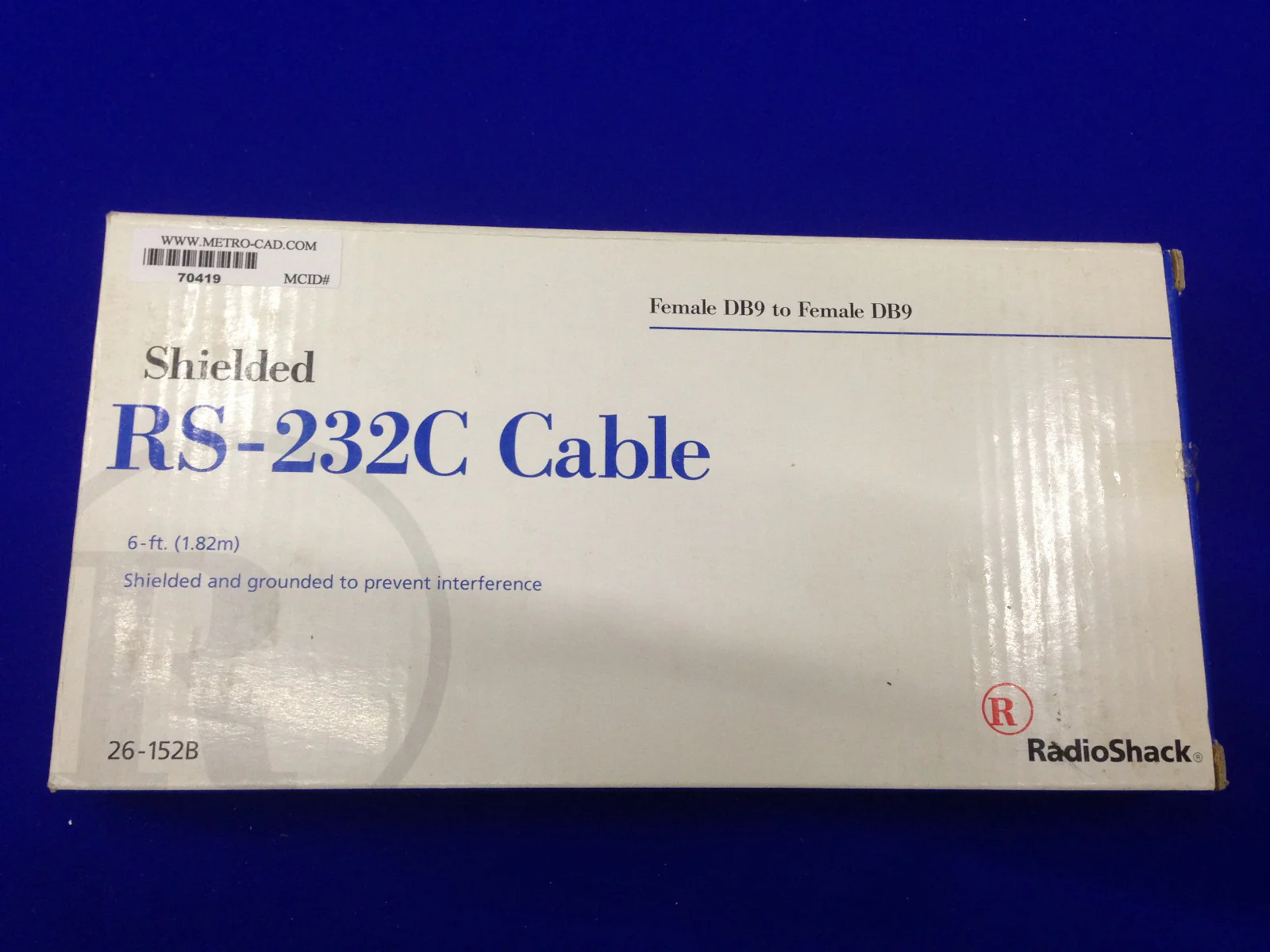 RADIO SHACK RADIOSHACK 26-152B RS-232C CABLE FEMALE DB9 TO FEMALE DB9 6FT