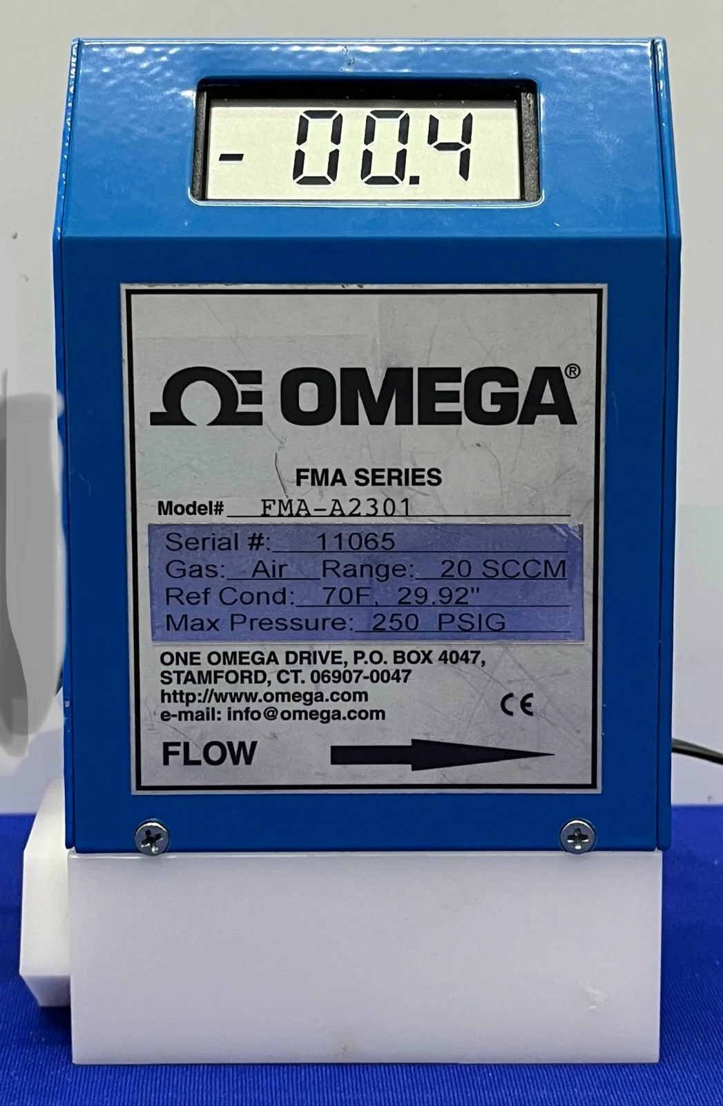 OMEGA ®  FMA SERIES FMA-A2301 MASS FLOW METER – NO POWER SUPPLY/POWER CORD