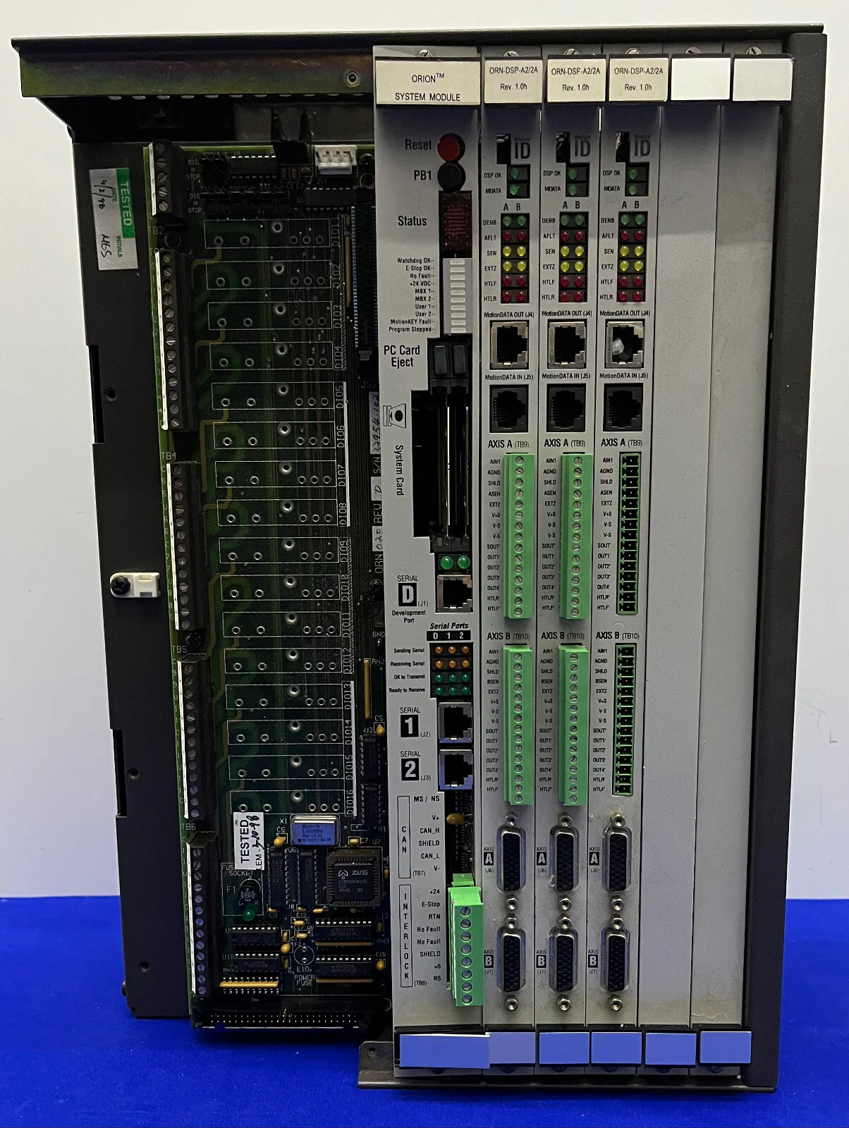 ORMEC MOTION CONTROLLER SERVO ORN-50/AXTS V1.3C 5 SLOT PROCESSOR – PARTS/REPAIR