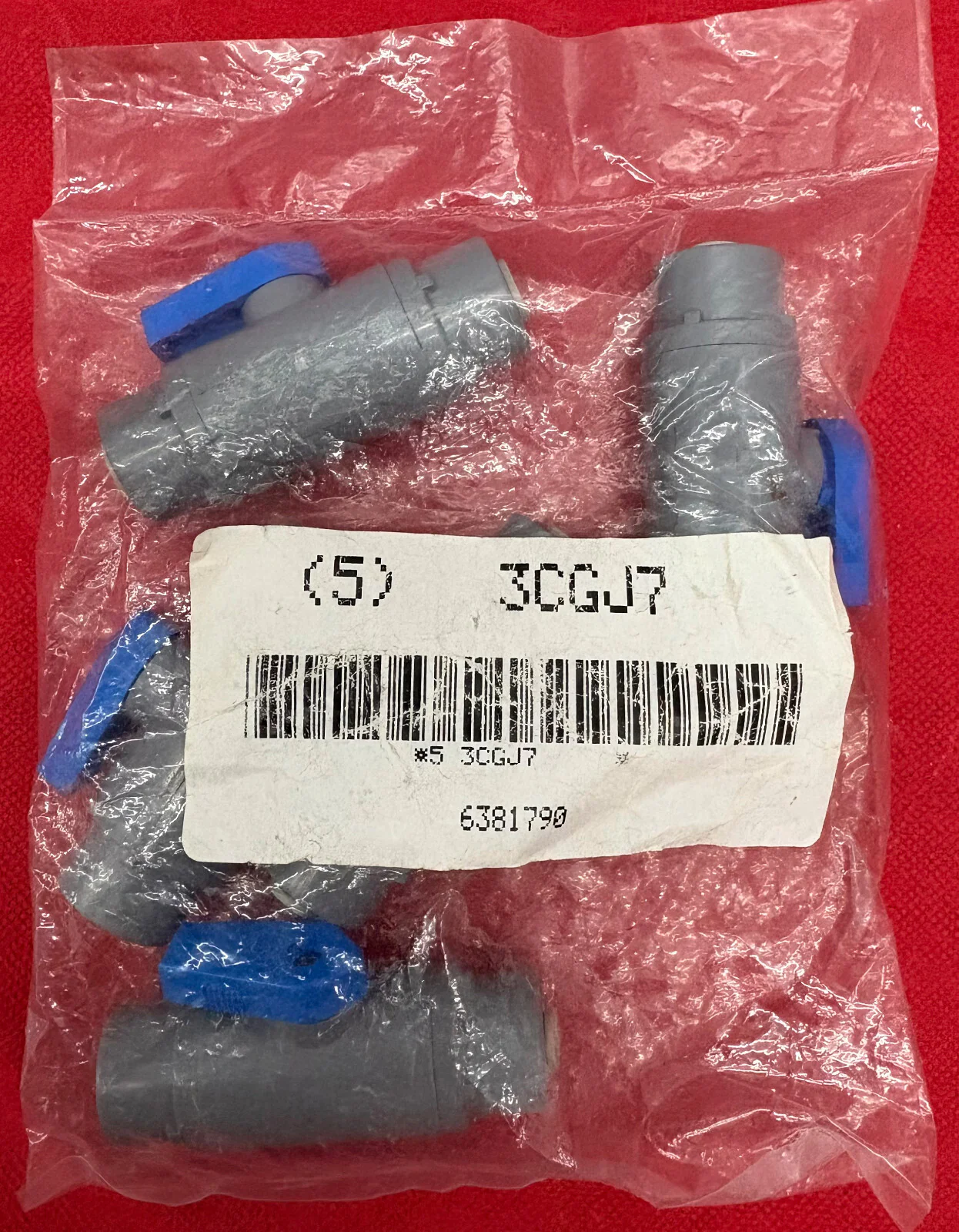 PVC INLINE 2-WAY BALL VALVE 6381790 1/4” 1/4” 3CGJ7 – 1 PACKAGE QTY 5