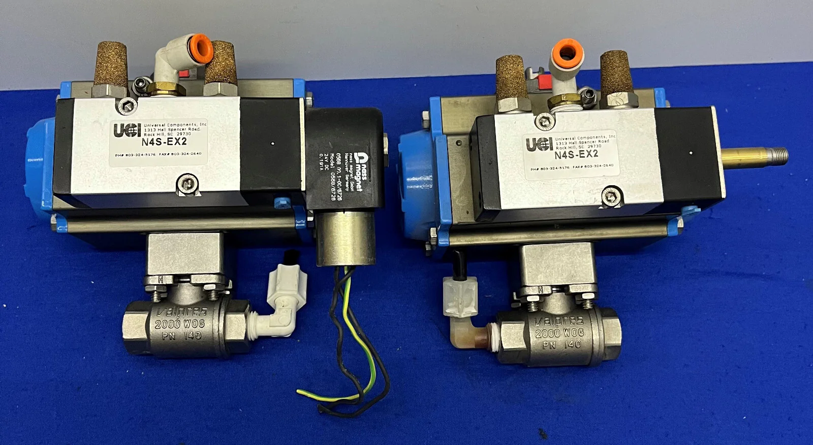 UNIVERSAL COMPONENTS PC/S2S-2EX2 ACTUATED VALVE w/ N4S-EX2 – LOT OF 2