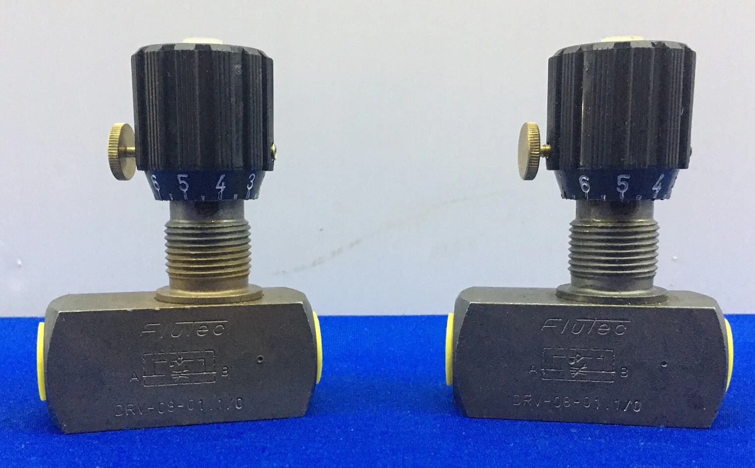 1 LOT QTY OF 2 – FLUTEC DRV-08-01.1/0 / DRV080110 FLOW CONTROL VALVE 1/4″