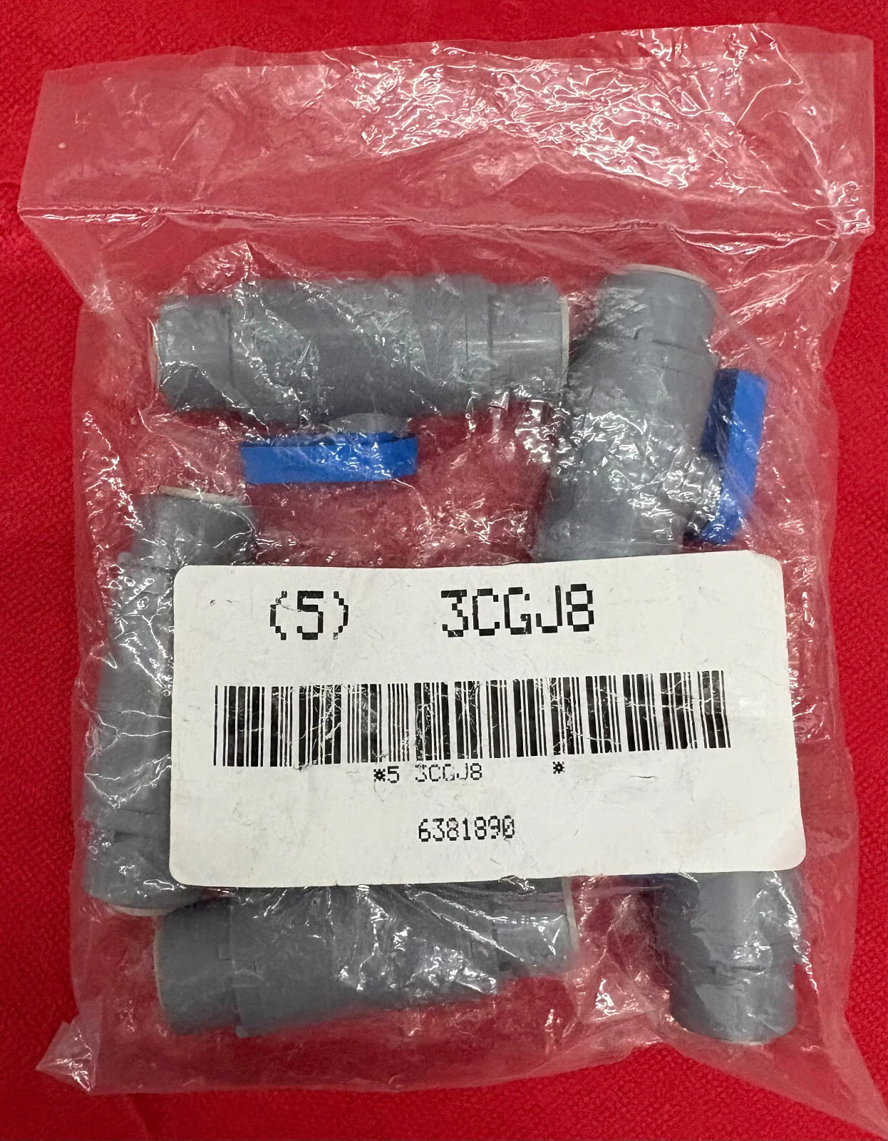 PVC INLINE 2-WAY BALL VALVE 6381890 3/8”x3/8” 3CGJ8 – 1 PACKAGE QTY 5