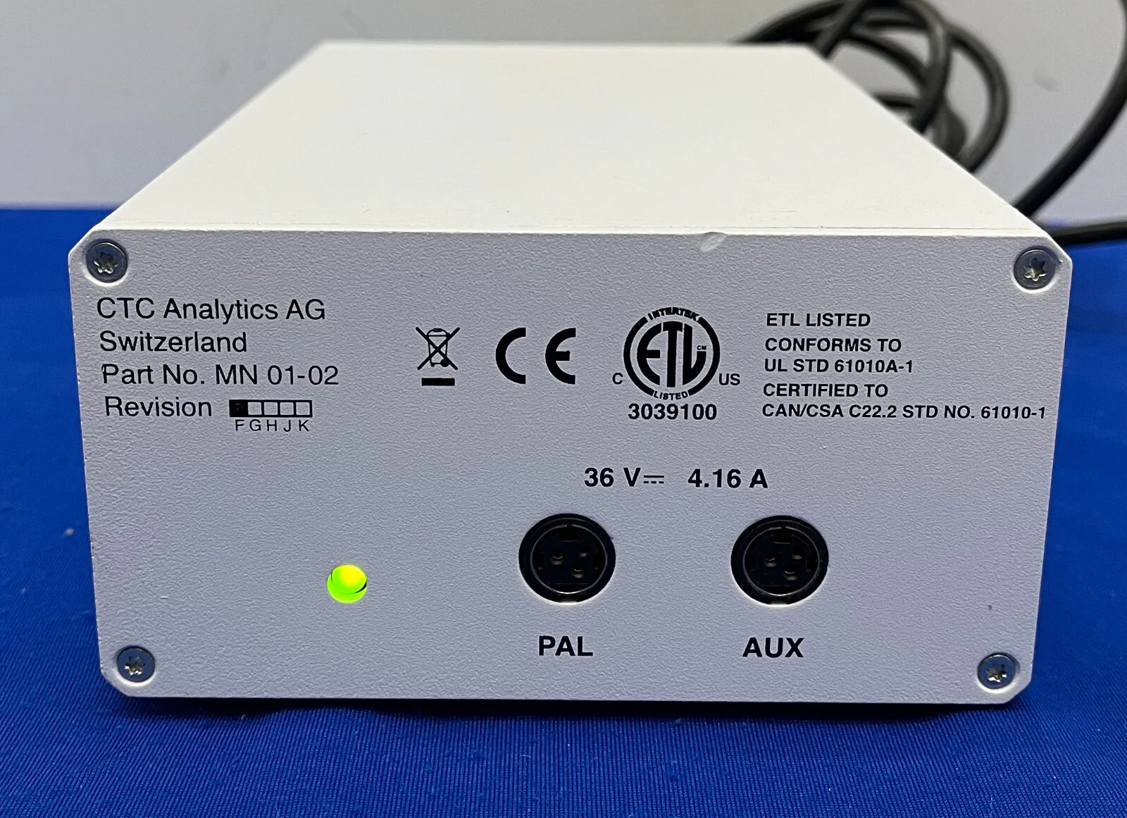 CTC ANALYTICS AG POWER SUPPLY PART # MN 01-02 F – FOR CTC ANALYTICS INSTRUMENTS