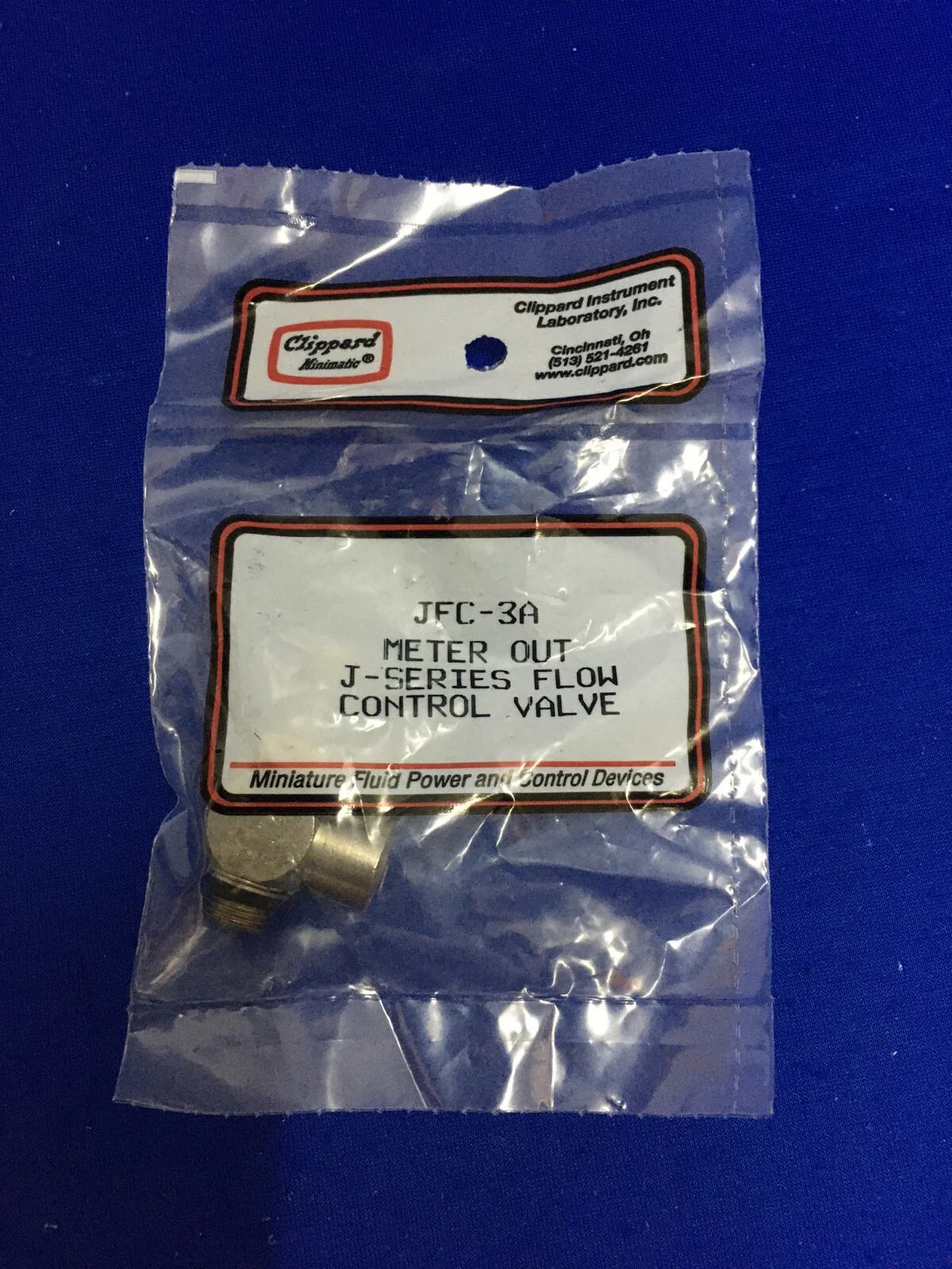 CLIPPARD JFC-3A METER OUT J-SERIES FLOW CONTROL VALVE